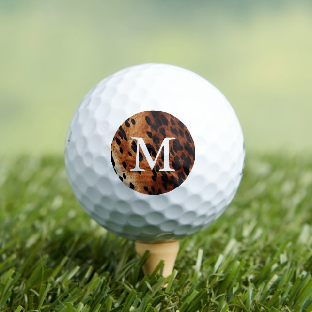Balles De Golf Monogramme Brown de vache (T-shirt Insitu)