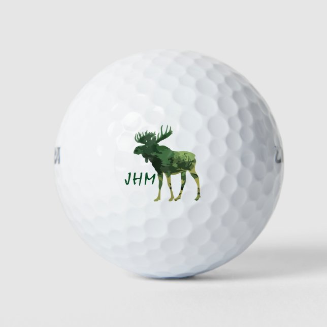 Balles De Golf Monogramme Camouflage Oie Animal Nature art (Devant)