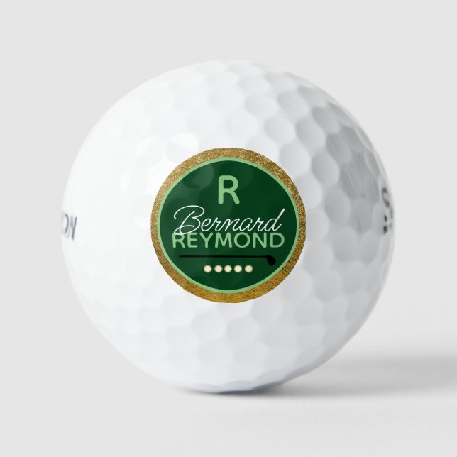 Balles De Golf Monogramme classique de Golfeur à longue distance (Recto)