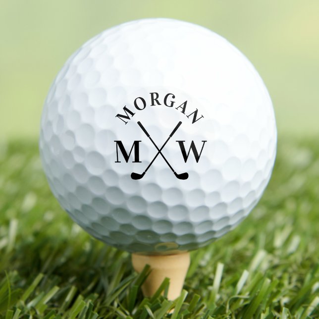 Balles De Golf Monogramme Classique Personnalisé (Personalized Classic Monogram Golf Balls)