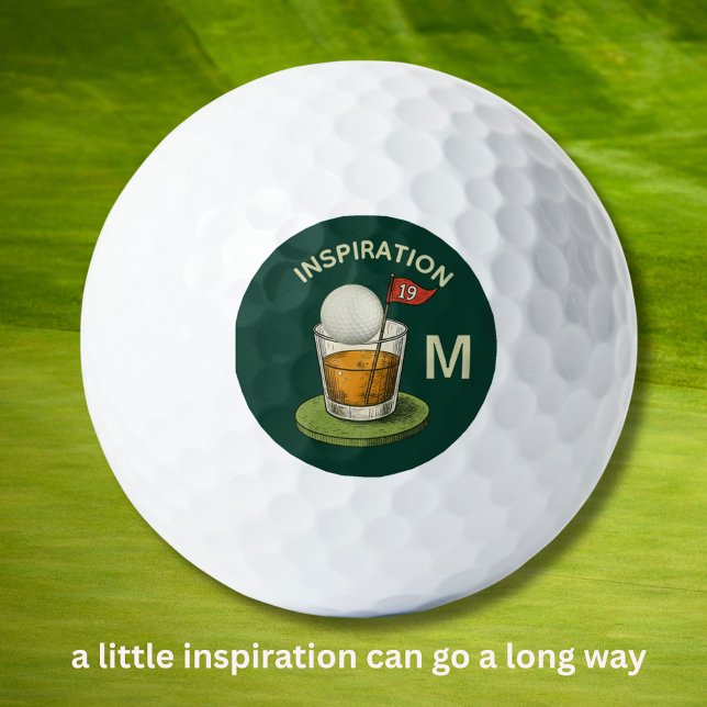 Balles De Golf Monogramme de boisson amusant et inspirant pour le (Créateur téléchargé)