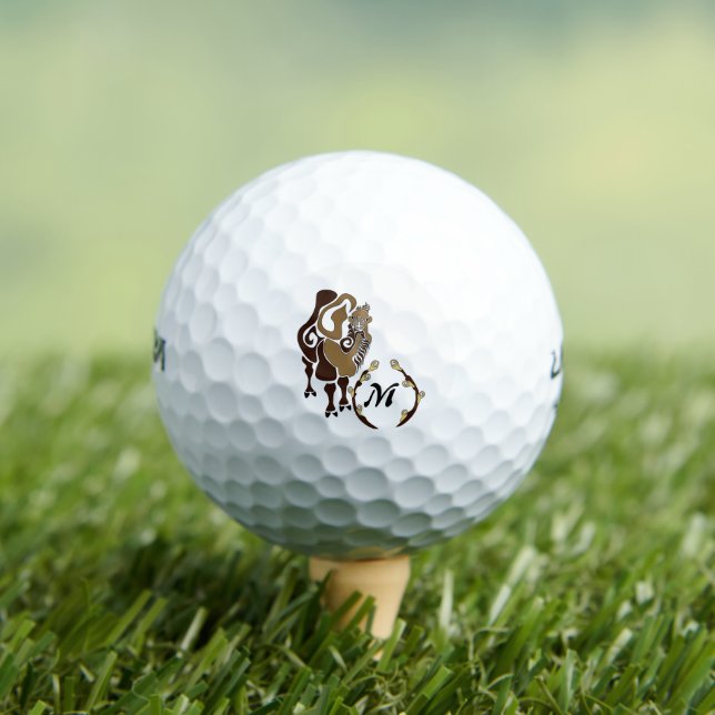 Balles De Golf Monogramme de chameau de Bactrie lunaire (T-shirt Insitu)