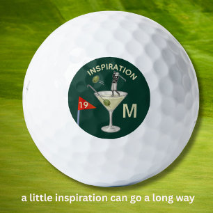 Balles De Golf Monogramme de cocktail amusant et inspirant pour l