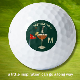 Balles De Golf Monogramme de cocktail amusant et inspirant pour l