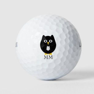 Balles De Golf Monogramme de conception de la Chouette noire