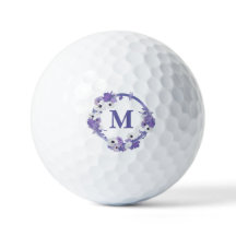 Monogramme de couronne de fleurs violettes