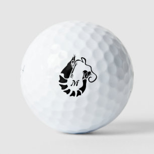 Balles De Golf Monogramme de crevettes en forme de crayon noir