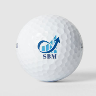 Balles De Golf Monogramme de finance bleu personnalisé