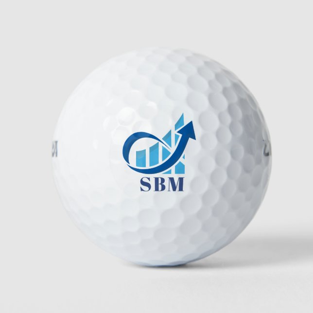 Balles De Golf Monogramme de finance bleu personnalisé (Devant)