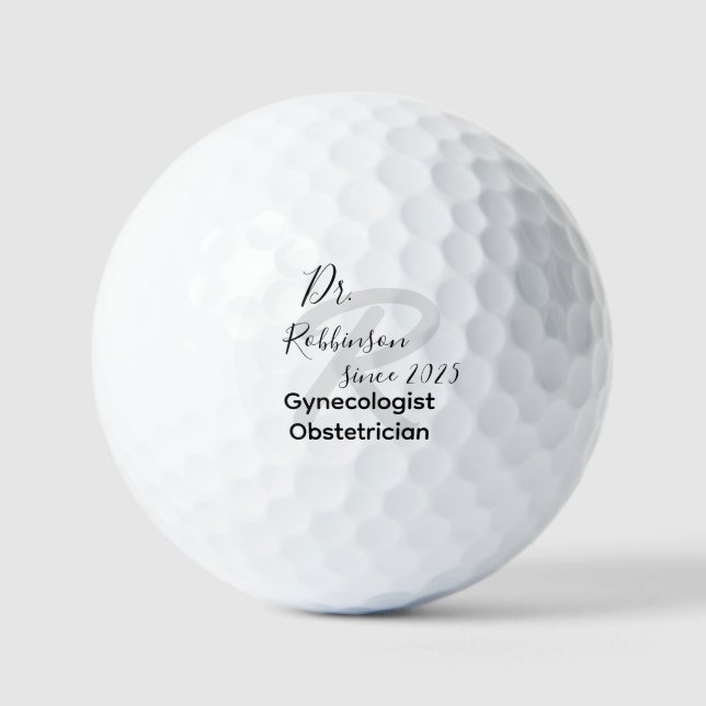 Balles De Golf Monogramme de gynécologue obstétricien sur mesure (Recto)