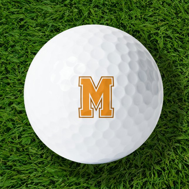 Balles De Golf Monogramme de la variation orange (Créateur téléchargé)