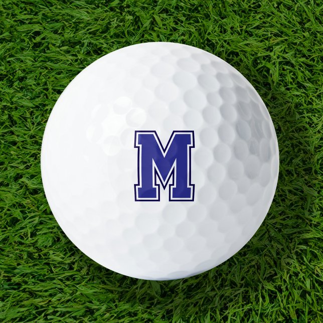 Balles De Golf Monogramme de la Varsité bleue (Créateur téléchargé)