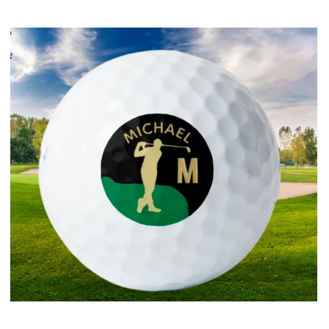 Balles De Golf Monogramme de nom de Golfeur personnalisé (Créateur téléchargé)