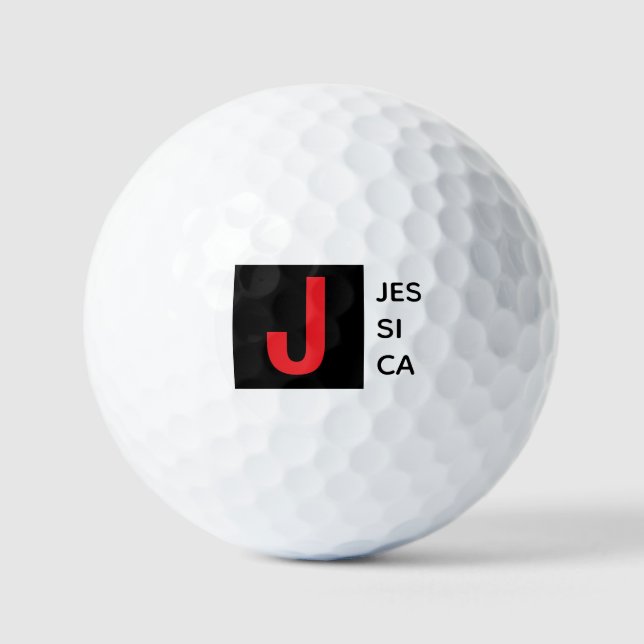 Balles De Golf Monogramme de nom professionnel élégant moderne (Recto)
