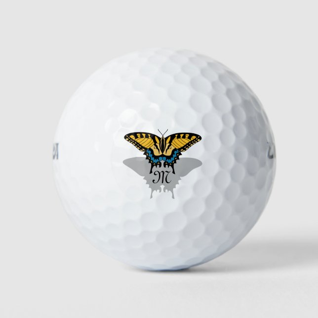 Balles De Golf Monogramme de papillon Swallowtail (Devant)