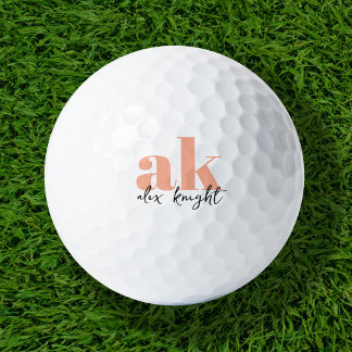 Balles De Golf Monogramme de signature rétro