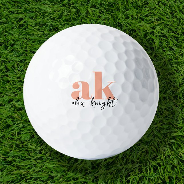 Balles De Golf Monogramme de signature rétro (Créateur téléchargé)