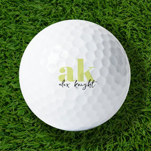Balles De Golf Monogramme de signature rétro (Créateur téléchargé)