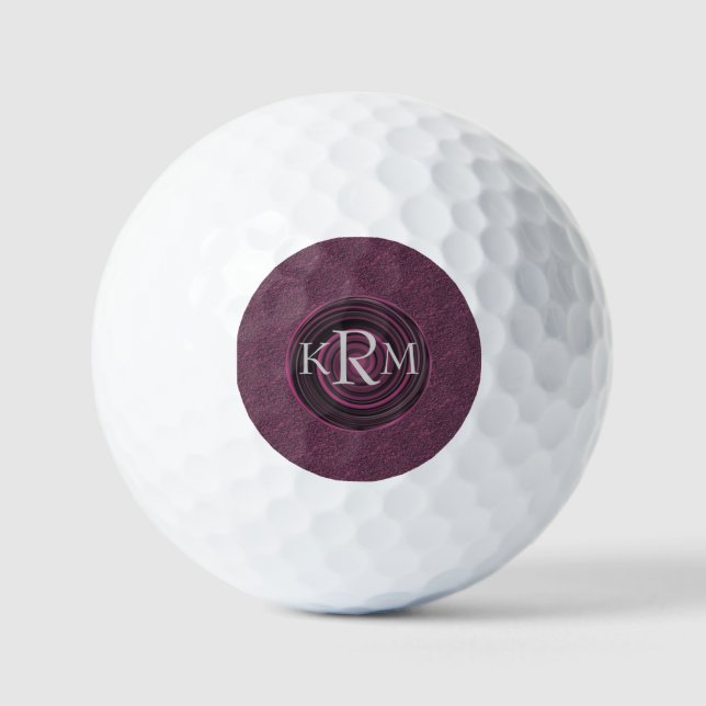 Balles De Golf Monogramme de vos initiales personnalisé tourbillo (Recto)