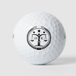 Balles De Golf Monogramme du logo de la justice noire