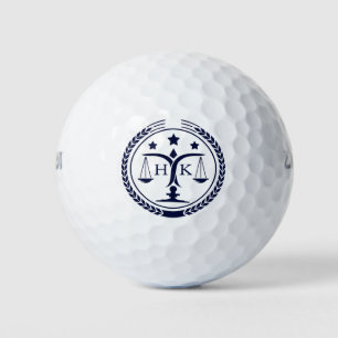 Balles De Golf Monogramme du logo de la marine Blue Justice