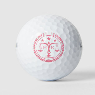 Balles De Golf Monogramme du logo GirlyPink Justice