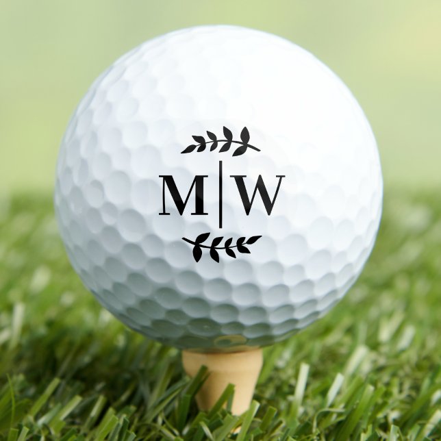 Balles De Golf Monogramme élégant personnalisé (Personalized Elegant Monogram Golf Balls)