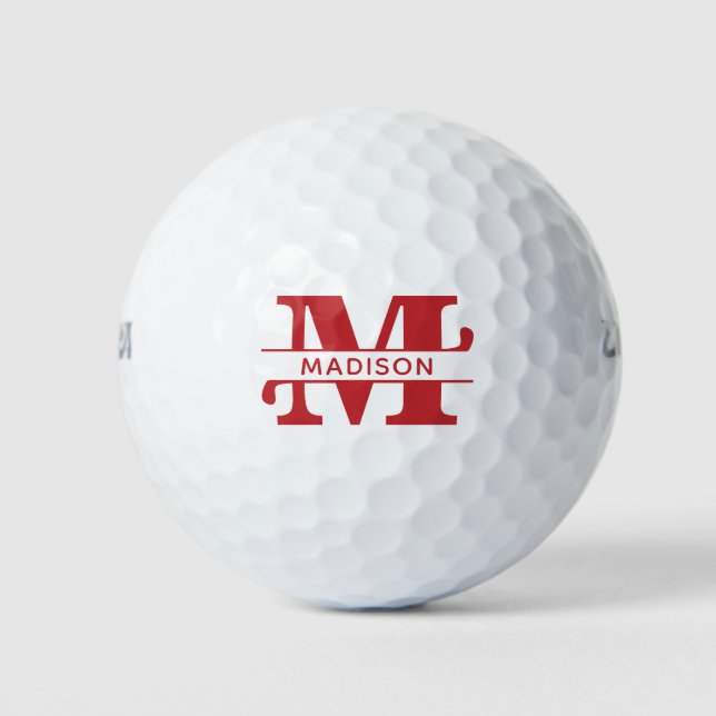 Balles De Golf Monogramme et monogramme personnalisé avec nom (Devant)