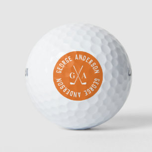 Balles De Golf monogramme et nom personnalisés moderne minimal