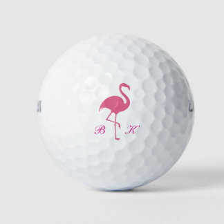 Balles De Golf Monogramme Flamant rose rose dames