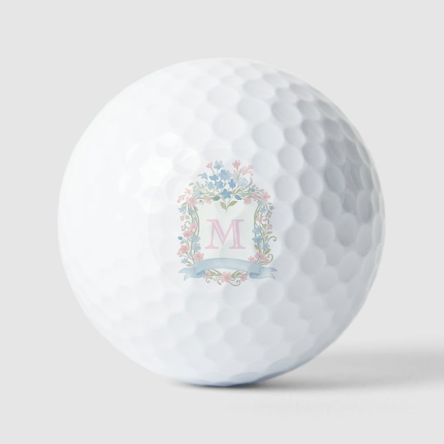 Balles De Golf Monogramme Floral (Recto)
