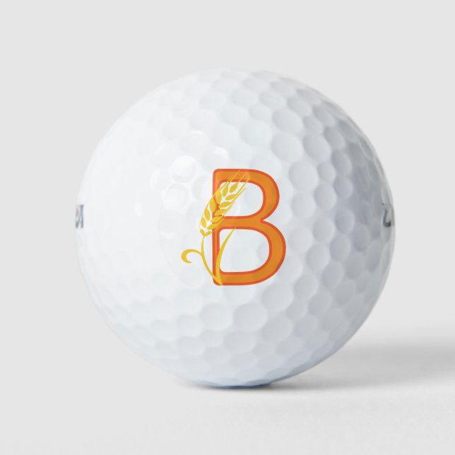 Balles De Golf monogramme floral B lettre majuscule (Devant)