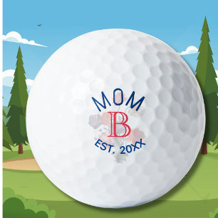 Balles De Golf Monogramme floral élégant MAMAN ÉTABLI.