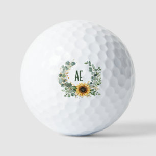 Balles De Golf Monogramme floral élégant personnalisé