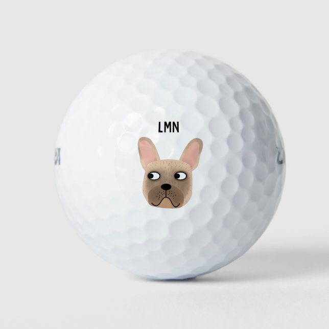 Balles De Golf Monogramme français de Bulldog (Devant)