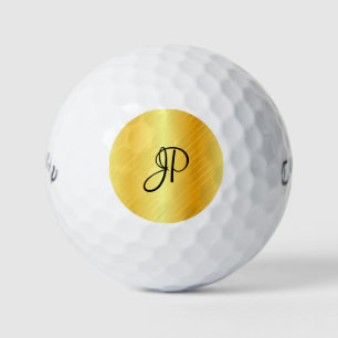 Balles De Golf Monogramme Gold Look Elegant Nom Modèle