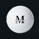 Balles De Golf Monogramme gras minimal avec nom<br><div class="desc">Une balle de golf monogramme unique mais minimale avec votre lettre monogramme / nom unique.</div>