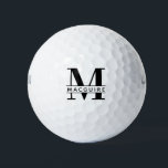 Balles De Golf Monogramme gras minimal avec nom<br><div class="desc">Une balle de golf monogramme unique mais minimale avec votre lettre monogramme / nom unique.</div>