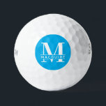 Balles De Golf Monogramme gras minimal avec nom | Bleu ciel<br><div class="desc">Un boule de golf monogramme Sky Blue unique mais minimale avec votre lettre et nom monogramme unique.</div>