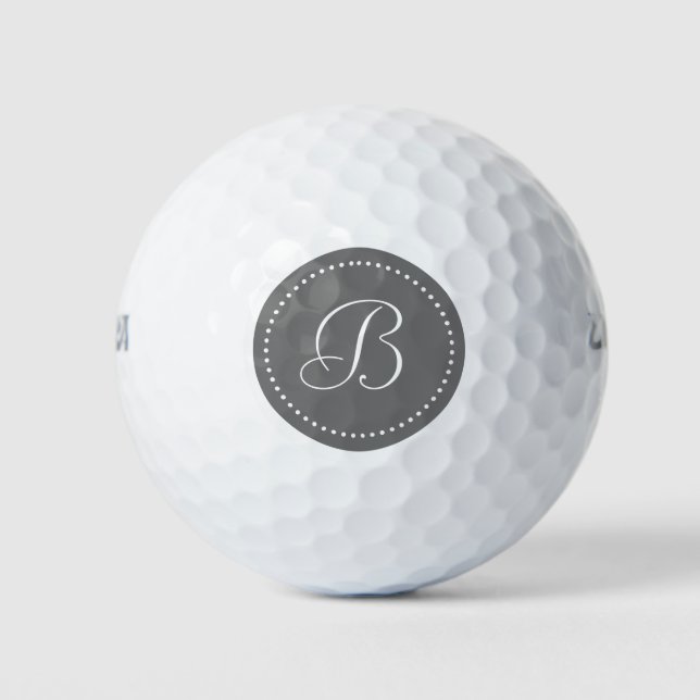 Balles De Golf Monogramme gris avec points (Devant)