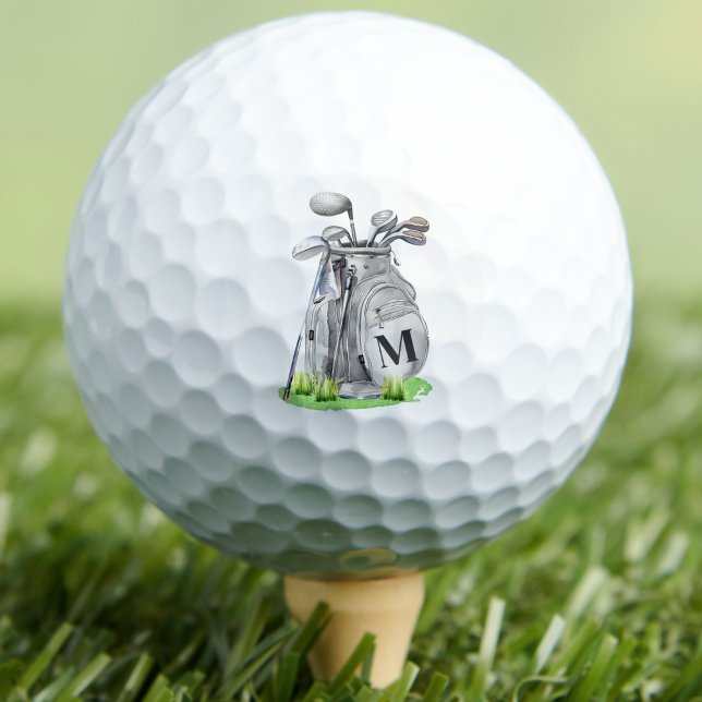 Balles De Golf Monogramme Initial Classic Golfeur (Create Your Own Golfer Theme Monogram Golf Balls)