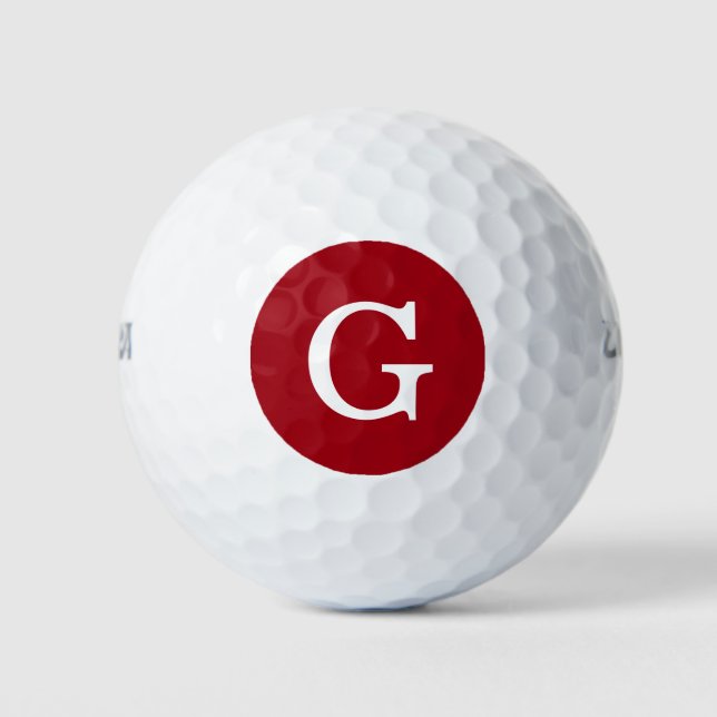 Balles De Golf Monogramme initial de la canneberge rouge (Devant)
