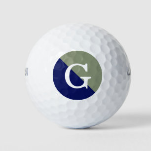 Balles De Golf Monogramme initial de la dièse en bleu 2 tonique d