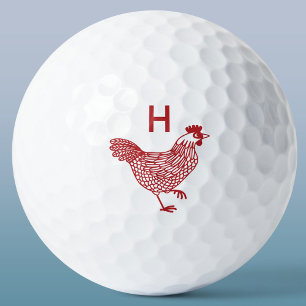 Balles De Golf Monogramme initial de poulets