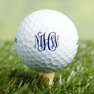 Balles De Golf Monogramme initial de Vigne de la marine 3 do-it-y