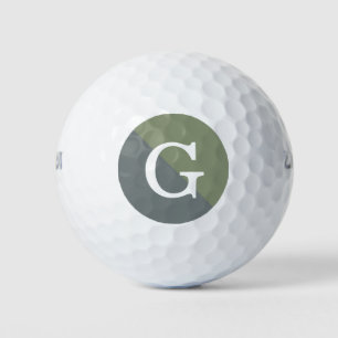 Balles De Golf Monogramme initial diagonal de 2 tons