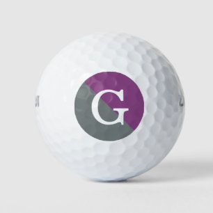 Balles De Golf Monogramme initial diagonal de 2 tons