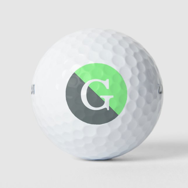 Balles De Golf Monogramme initial diagonale de 2 tons (Devant)