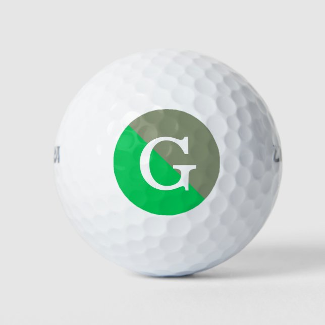Balles De Golf Monogramme initial diagonale de 2 tons (Devant)