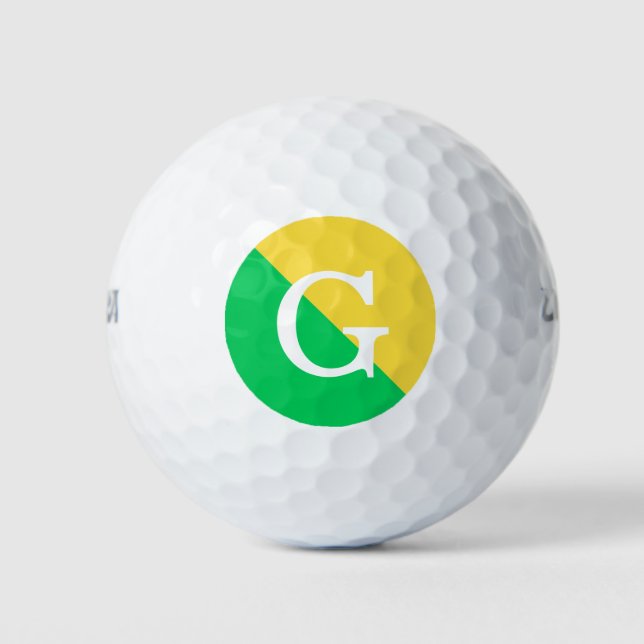 Balles De Golf Monogramme initial diagonale de 2 tons (Devant)
